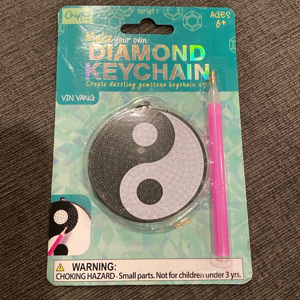 Yin Yang Diamond Art Keychain - Brand new, never opened!